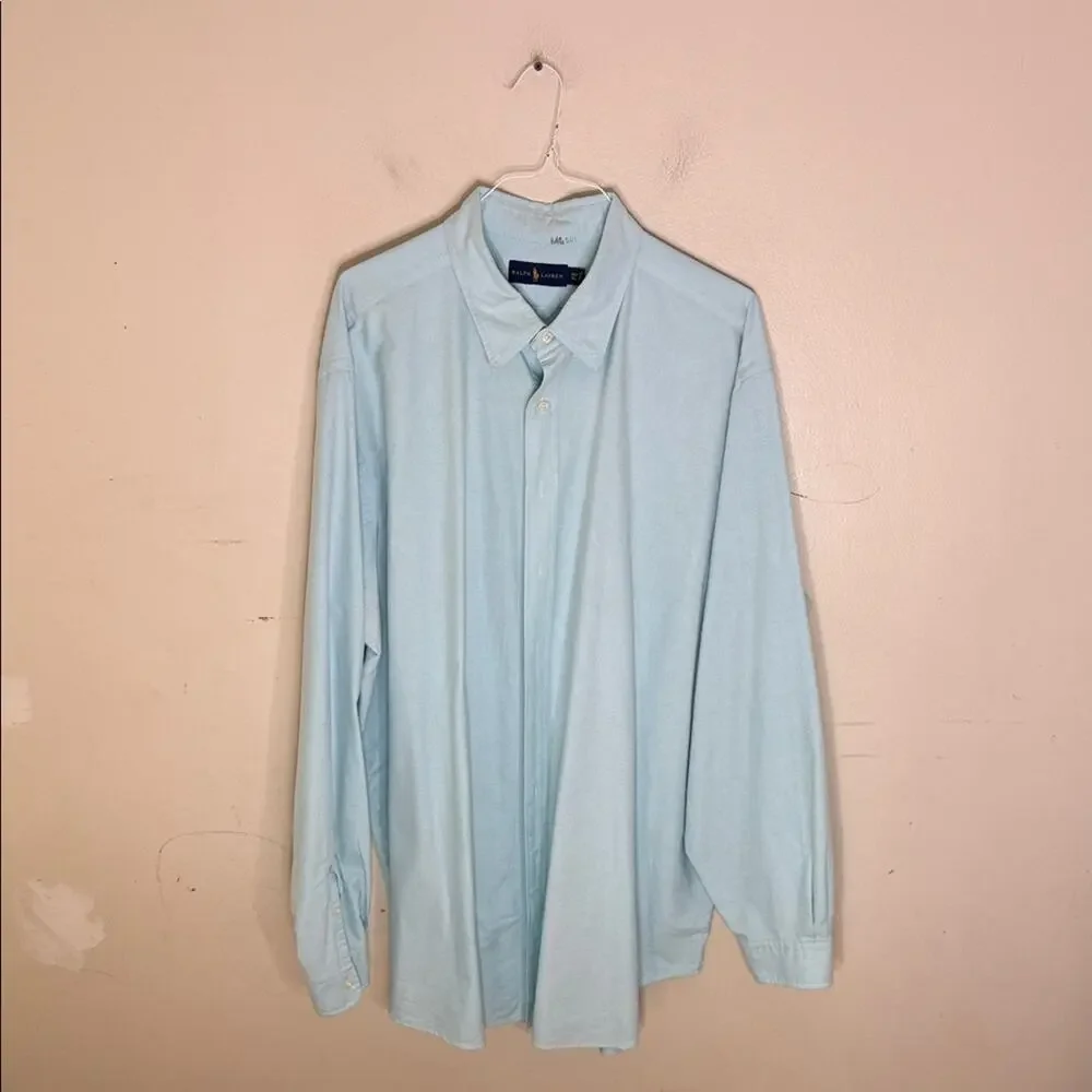 Ralph Lauren Men's Blue Casual Button Down Long Sleeve Shirt Size 3XLT